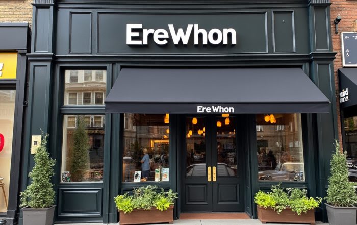 Home 4 A store front of erewhon with people walking around.