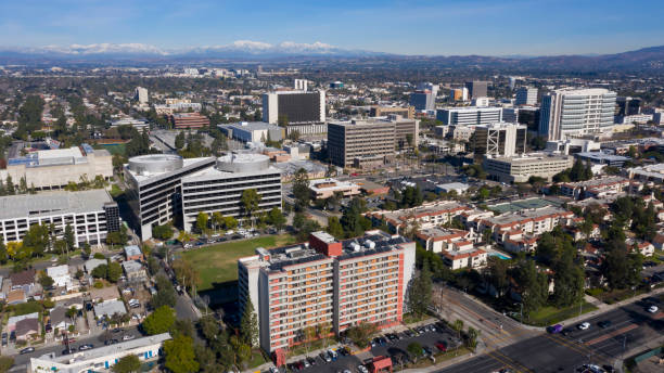 Personal Injury Trial Attorney Locations 41 Aerial view of urban landscape with buildings.