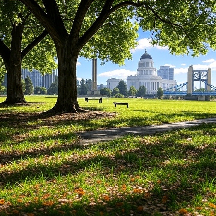 Personal Injury Trial Attorney Locations 35 Park with trees and city skyline view.